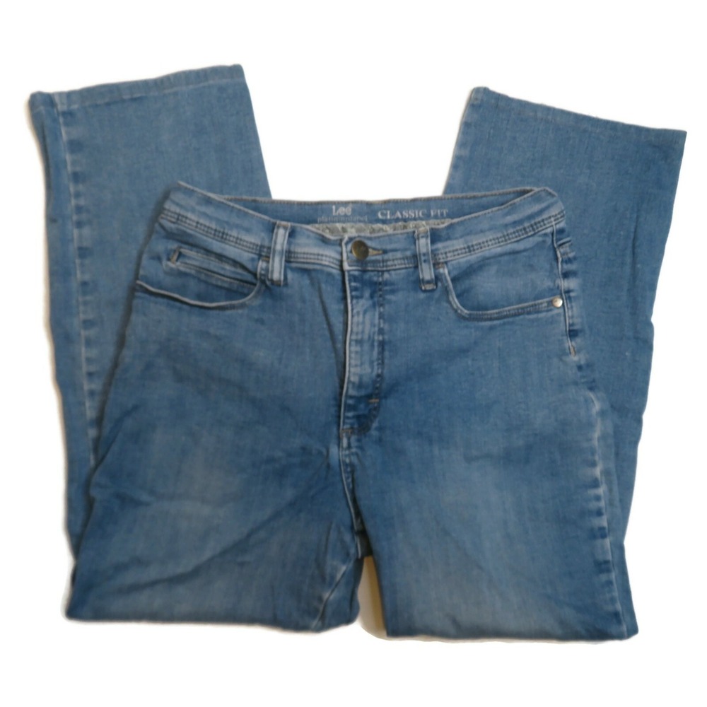Lee Jeans Platinum Premium Classic Fit Straight Womens 29 x 25 Blue High Waist